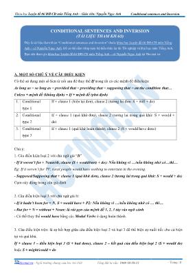 Tài liệu Conditional sentences and inversion